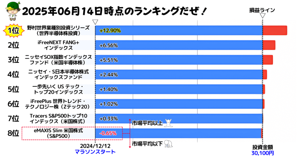 NISAで買えるハイリスク・ハイリターン投資信託の損益ランキング(2025/06/14)